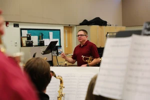 Dr. Powers directing band